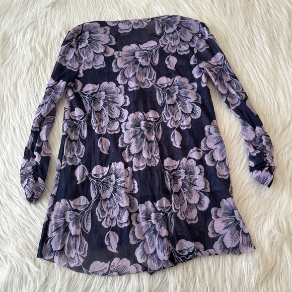 Alfani Purple Floral Nylon Blouse - Picture 3 of 3
